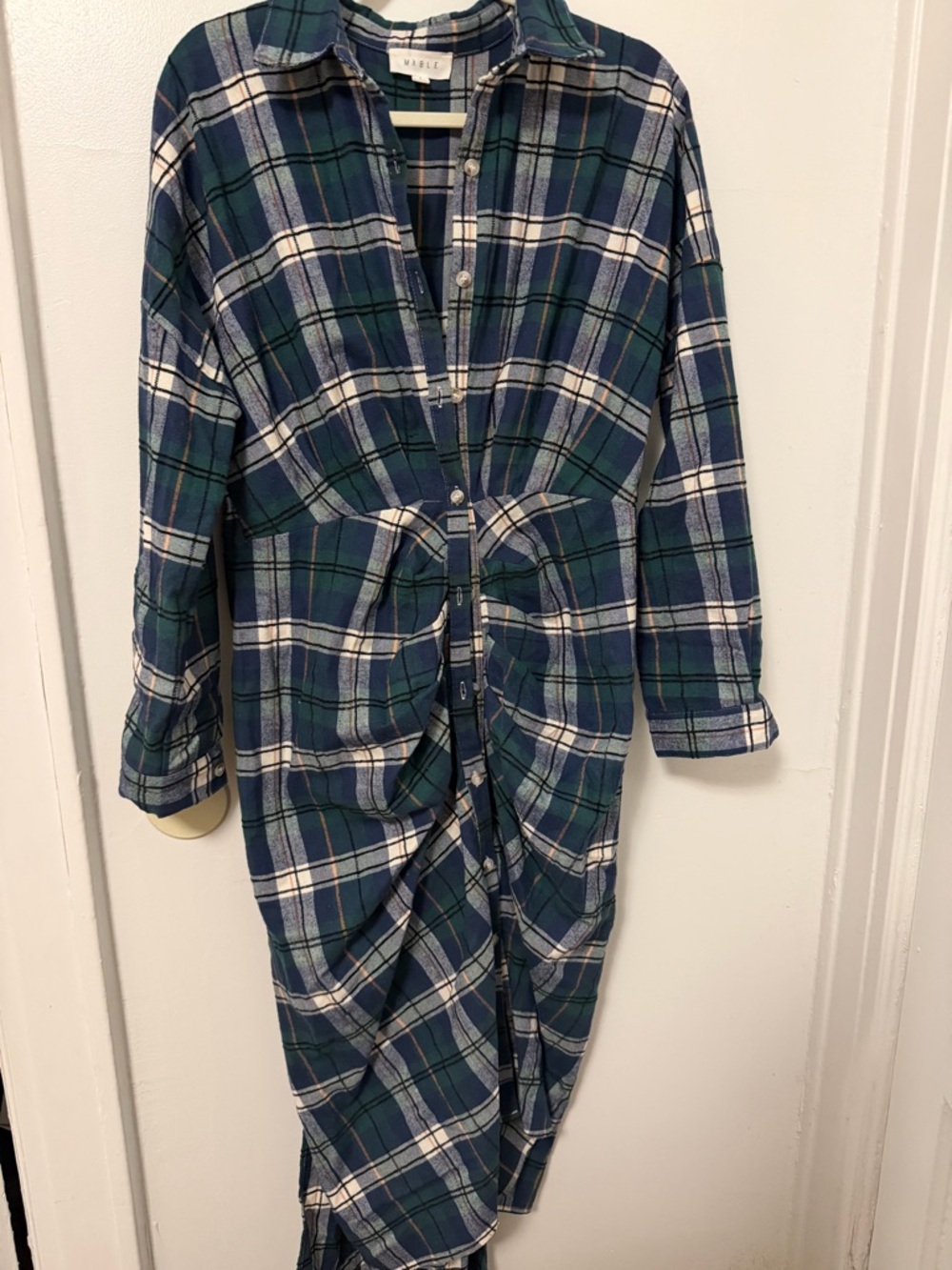 Hunter Plaid Green Midi Dress - Picture 3 of 4